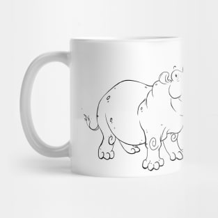 Hippopotamus - Line Art Mug